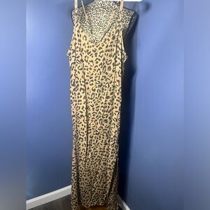 Aerie Animal Print Maxi Dress - Beige and Black